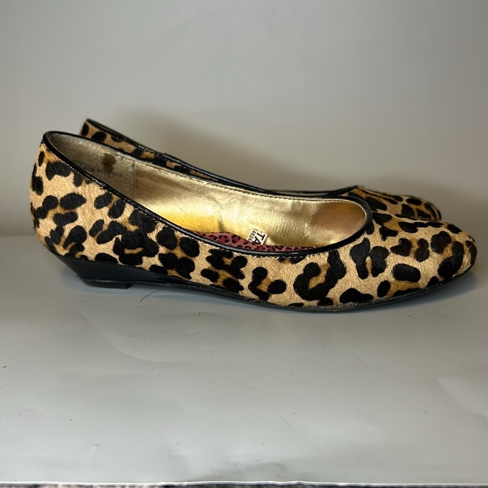Euc target leopard wedge flat shoe
